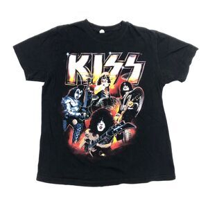 KISS Rock Band Music Concert Group Black Tee T Shirt Size Large L B3